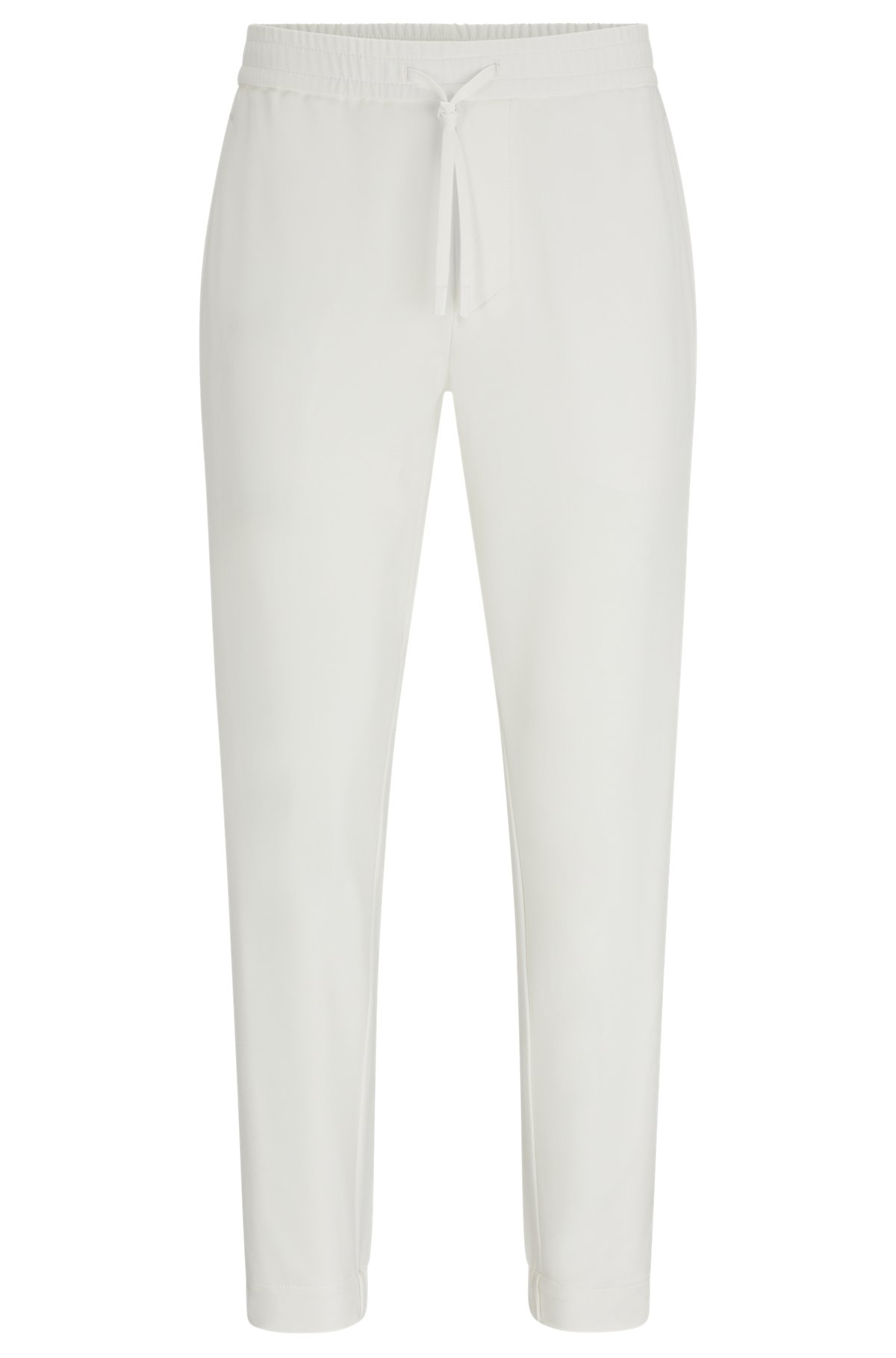 Tapered-fit chinos in easy-iron four-way stretch fabric, White