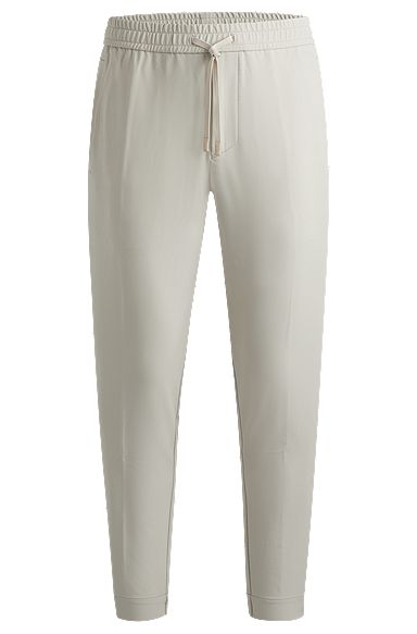 Tapered-fit chinos in easy-iron four-way stretch fabric, Light Beige
