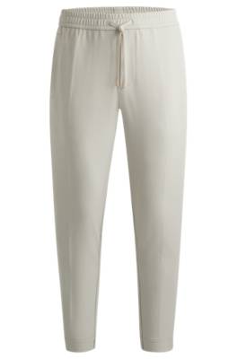 Hugo Boss Tapered-fit Chinos In Easy-iron Four-way Stretch Fabric In Gray