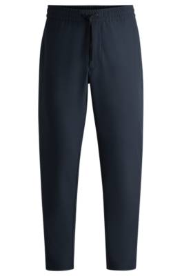 Hugo Boss Water-repellent Tapered-fit Chinos In Stretch Fabric In Dark Blue