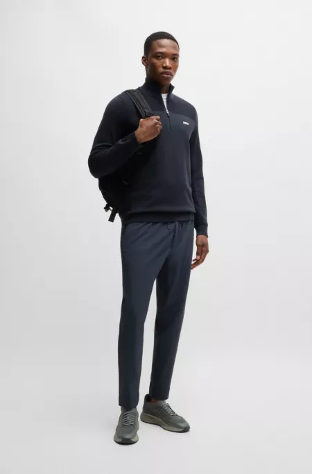 Tapered-fit chinos in easy-iron four-way stretch fabric