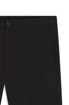 Slim-fit chinos in easy-iron four-way stretch fabric, Black
