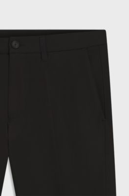 Slim-fit chinos in easy-iron four-way stretch fabric, Black