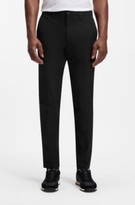 Slim-fit chinos in easy-iron four-way stretch fabric, Black