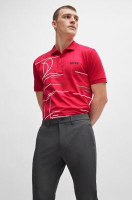 black and red hugo boss polo shirt