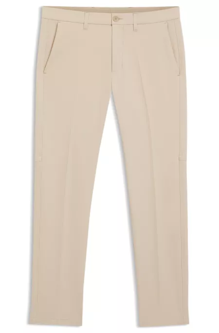 Slim-fit chinos in easy-iron four-way stretch fabric