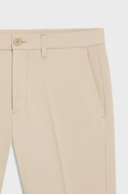 Slim-fit chino van gemakkelijk te strijken, vierzijdig stretchmateriaal, Lichtbeige