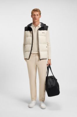 Slim fit-chinos i easy iron-tyg med fyrv&auml;gsstretch, Ljusbeige