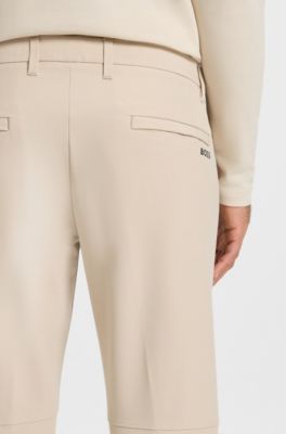 Slim-Fit Chino aus b&uuml;gelleichtem Vier-Wege-Stretch, Hellbeige