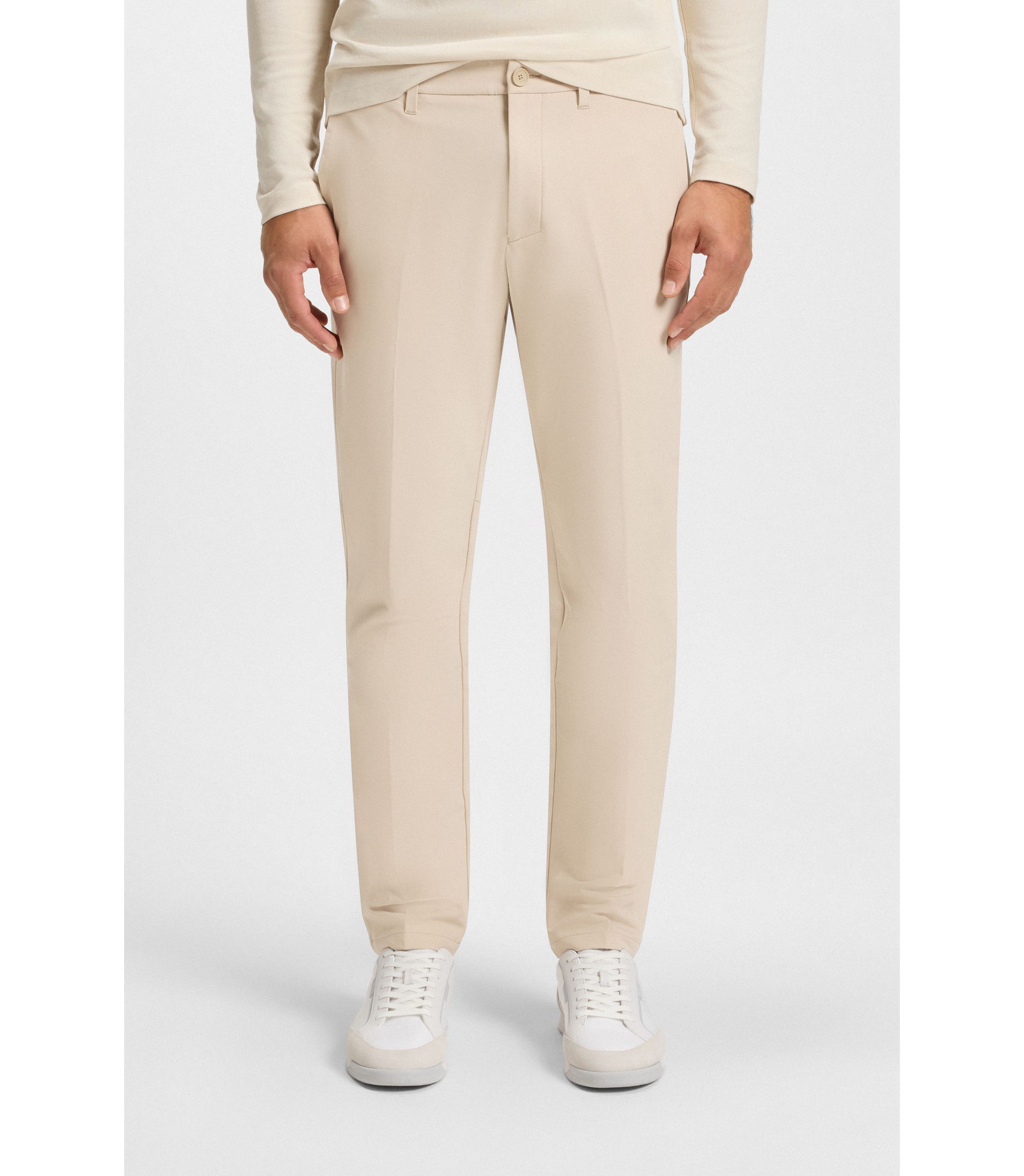 新品 HUGO BOSS ベージュ チノパン BOSS - スリムフィット チノ ストレッチコットンギャバジン