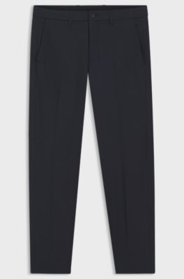 Slim-fit chinos in easy-iron four-way stretch fabric, Dark Blue