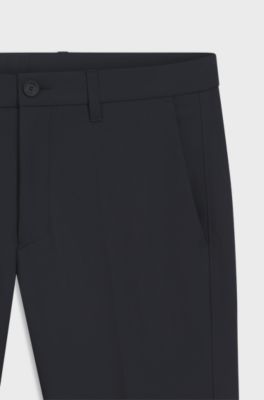 Slim-fit chinos in easy-iron four-way stretch fabric, Dark Blue