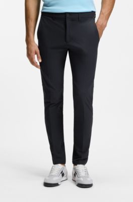 Slim-fit chinos in easy-iron four-way stretch fabric, Dark Blue