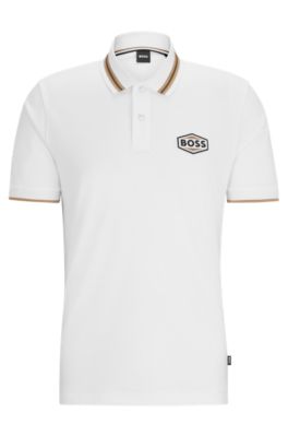 white gold polo shirt