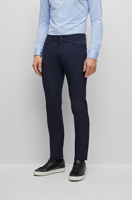 Slim-fit jeans in performance-stretch denim, Dark Blue