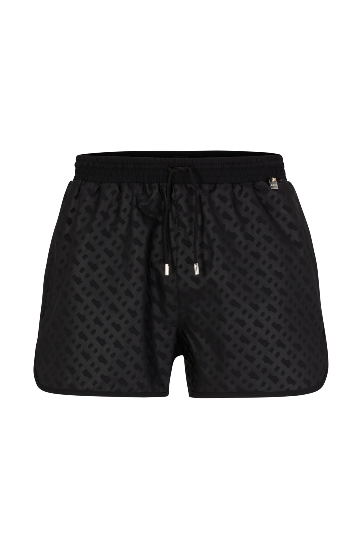 BOSS - Monogram-print swim shorts in quick-drying recycled fabric