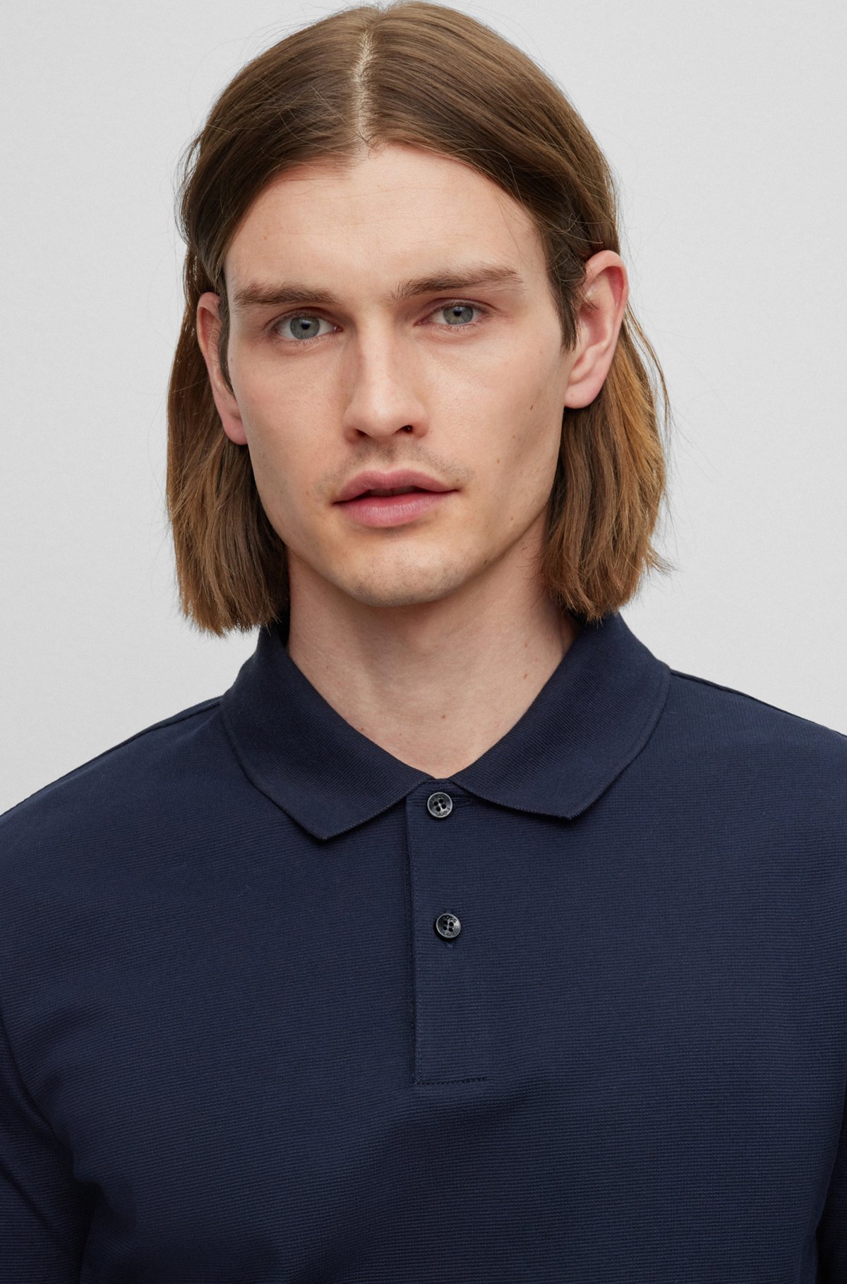 BOSS - Regular-fit polo shirt in structured cotton