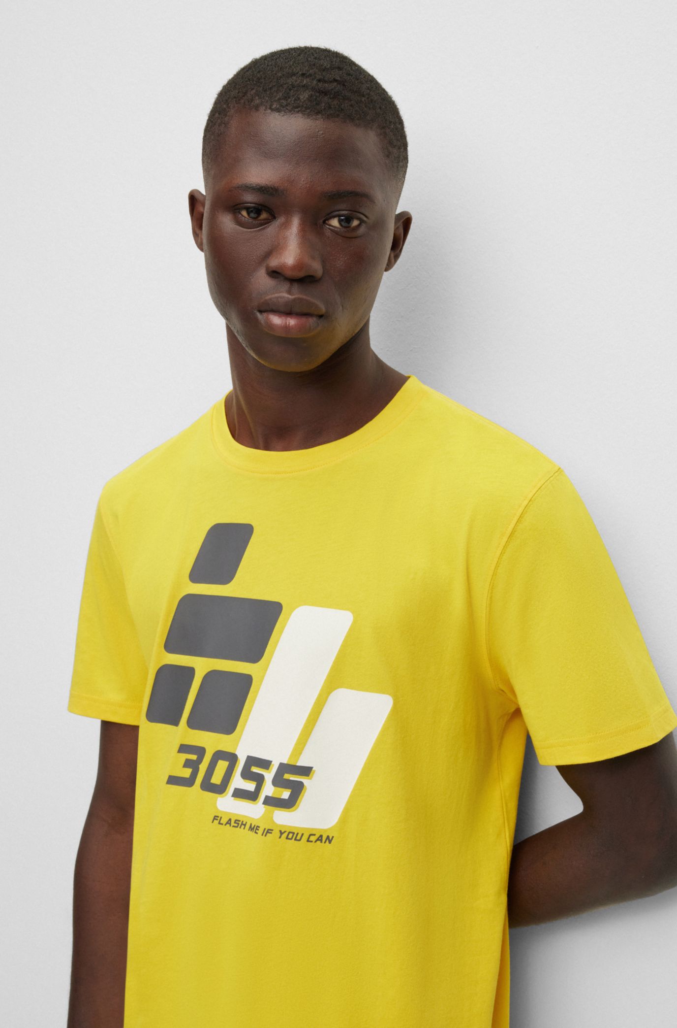 Yellow hugo boss t shirt new arrivals