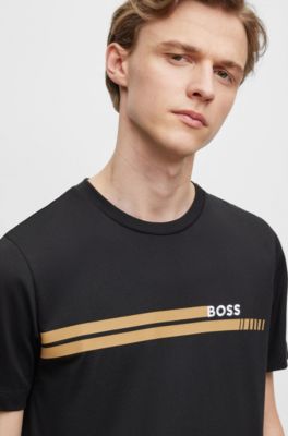 BOSS Cottonjersey slimfit Tshirt with racinginspired stripe