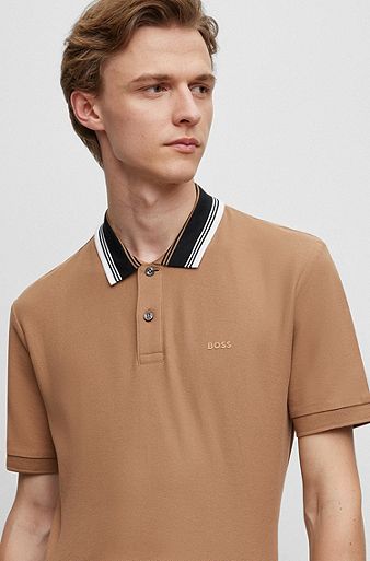 Lacoste Kids logo-embroidered Striped Polo Shirt - Brown
