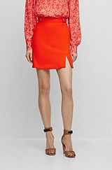 Regular-fit mini skirt with button trim, Dark Orange