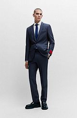 Slim-fit suit in stretch twill, Dark Blue