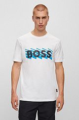 Cotton-jersey T-shirt with logo detail, White