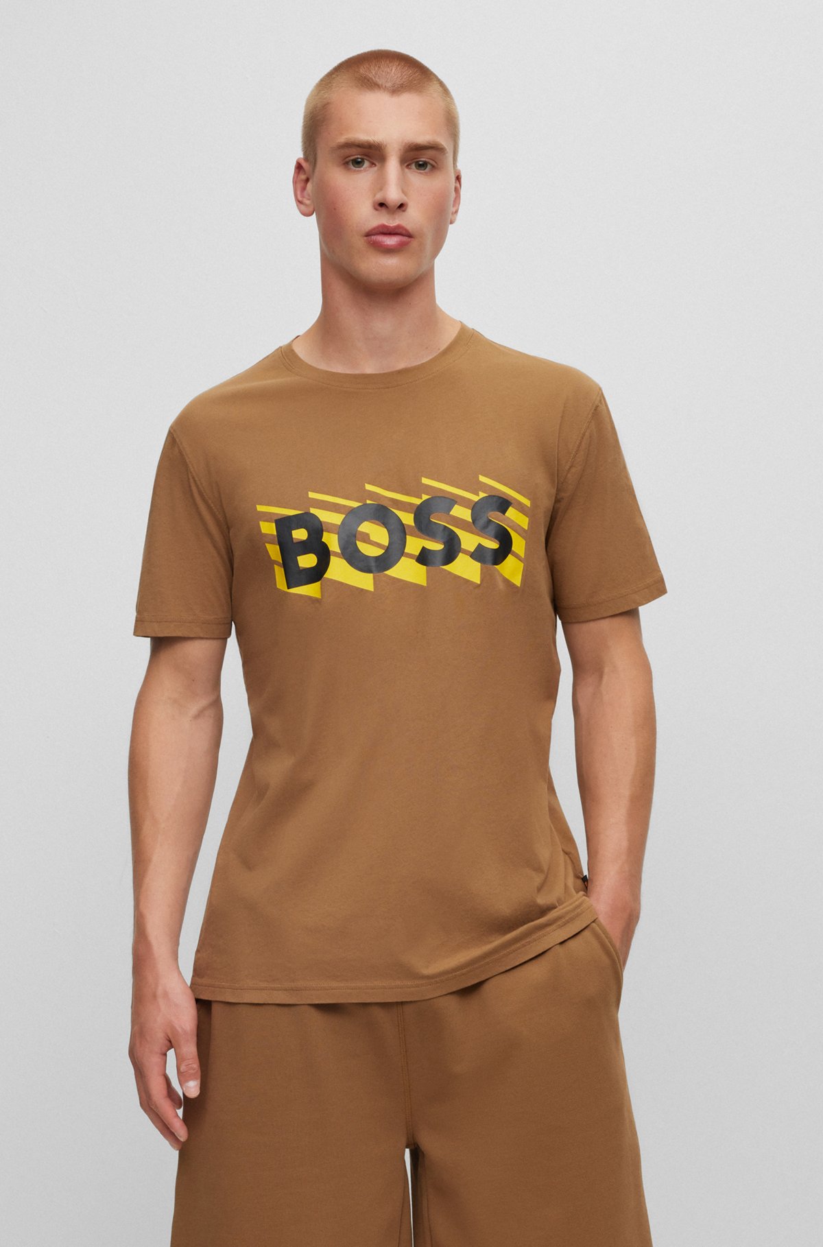 BOSS - T-Shirt aus Baumwoll-Jersey mit Logo-Detail