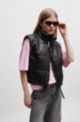 Gilet corto idrorepellente in materiale riciclato, Nero