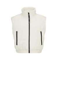 Water-repellent cropped gilet in recycled material, Natural