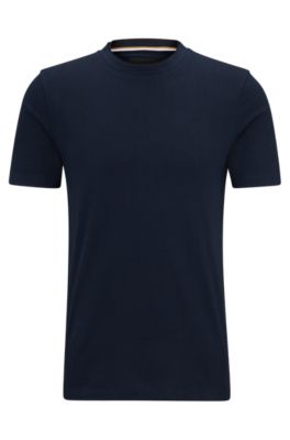 Hugo Boss Cotton-jersey T-shirt With Printed Logo In Dark Blue