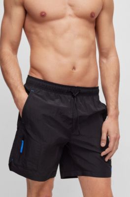 BOSS Swim shorts in quickdrying fabric with embroidered logo