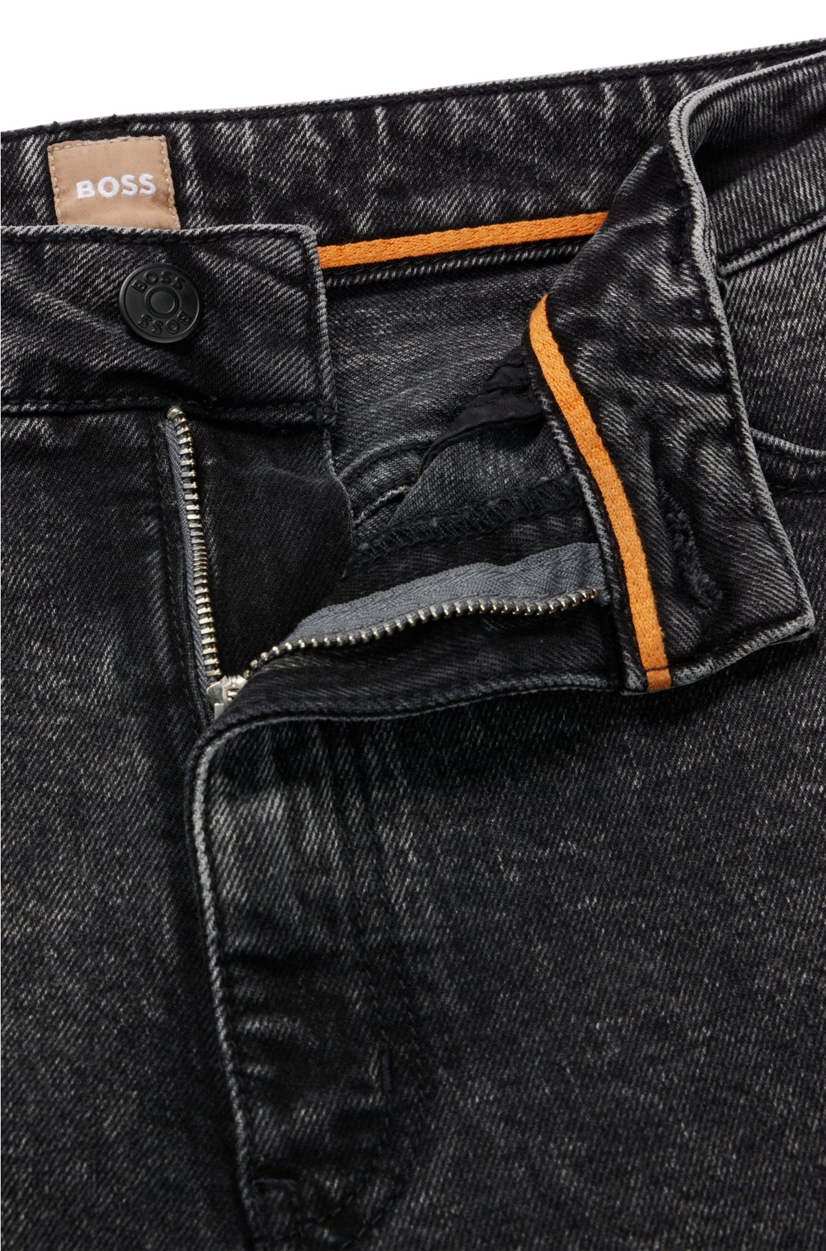 Skru ned ækvator Eksklusiv BOSS - High-waisted jeans in black comfort-stretch denim