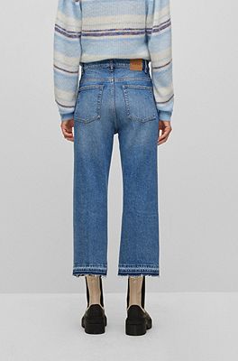 BOSS - High-waisted jeans in blue comfort-stretch denim