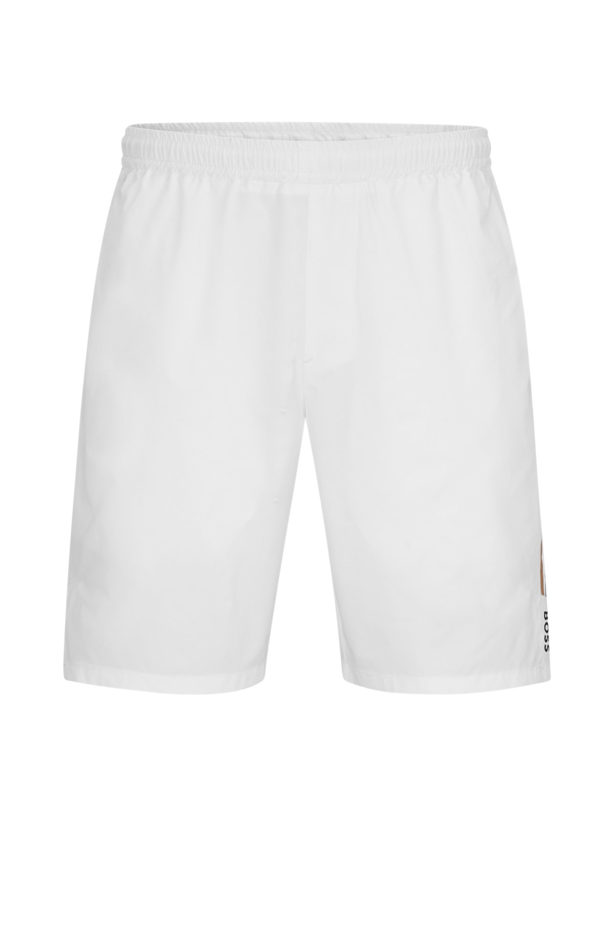 BOSS x Matteo Berrettini stretch-poplin shorts with signature stripes, White