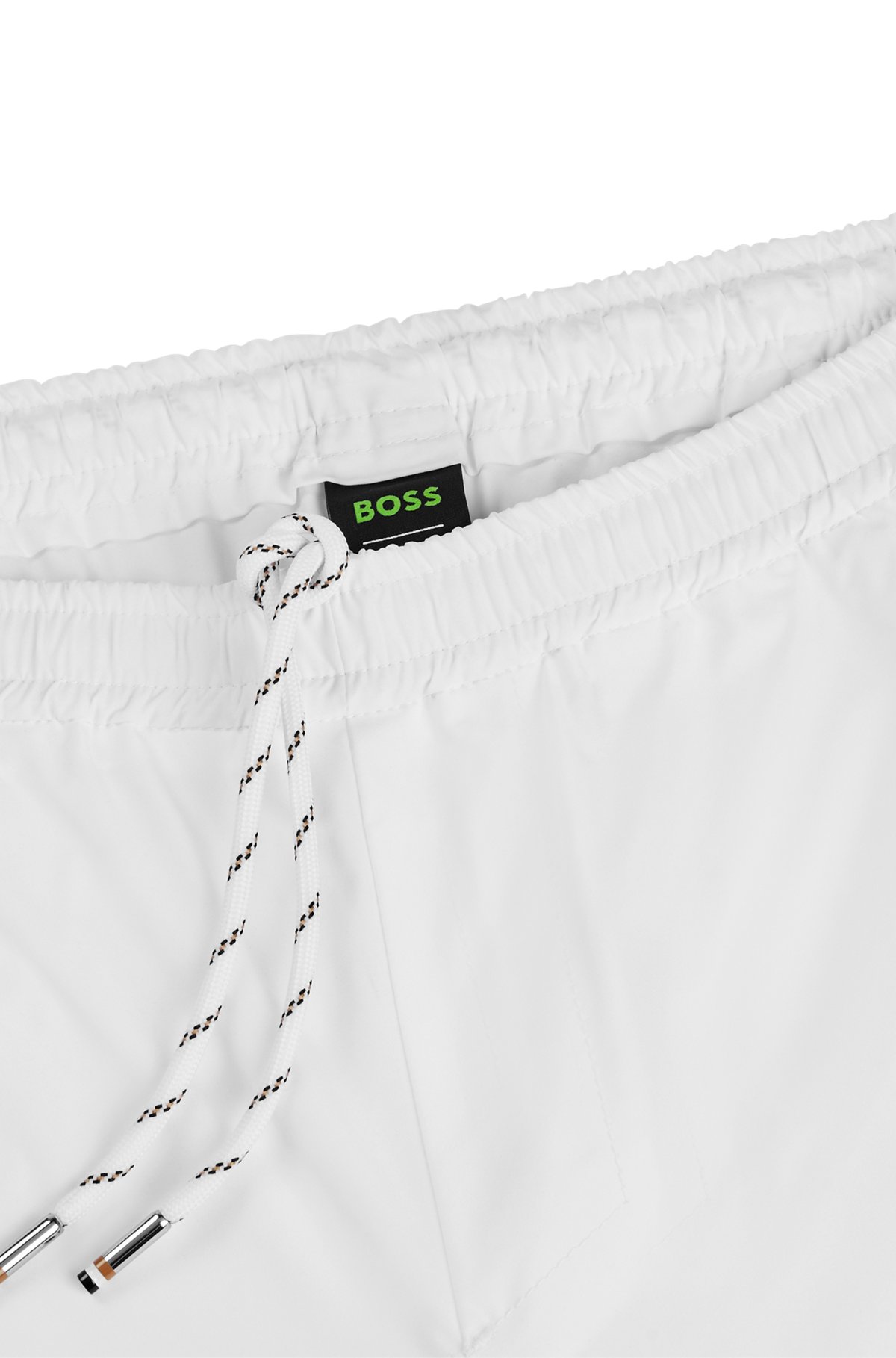 BOSS x Matteo Berrettini stretch-poplin shorts with signature stripes, White
