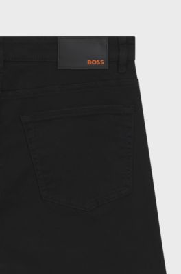 Maine Regular-fit jeans in stay-black comfort-stretch denim, Black