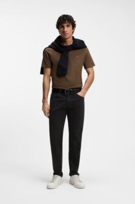 Maine Regular-fit jeans in stay-black comfort-stretch denim, Black