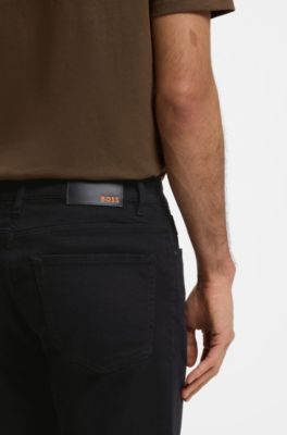 Maine Regular-fit jeans in stay-black comfort-stretch denim, Black