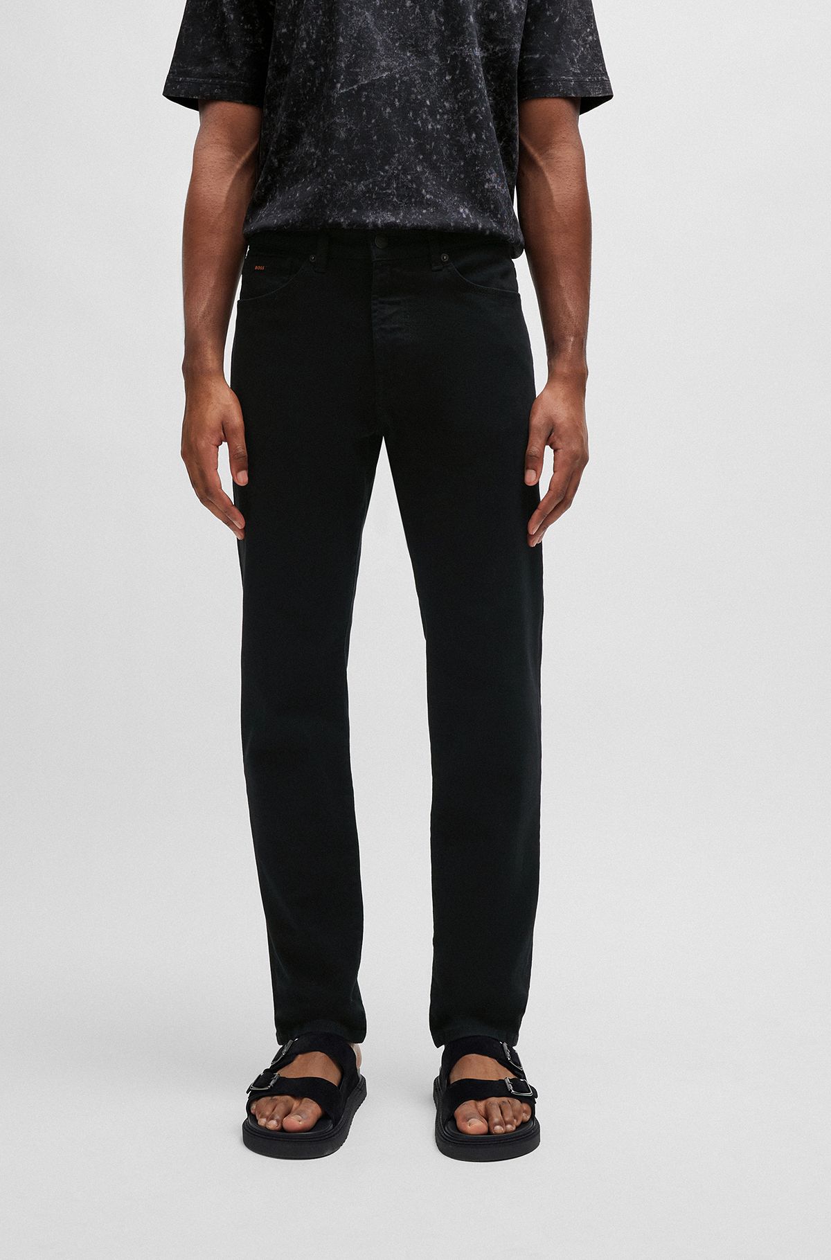 Regular-fit jeans van comfortabel stay-black-denim met stretch, Zwart