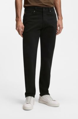 Maine Regular-fit jeans in stay-black comfort-stretch denim, Black