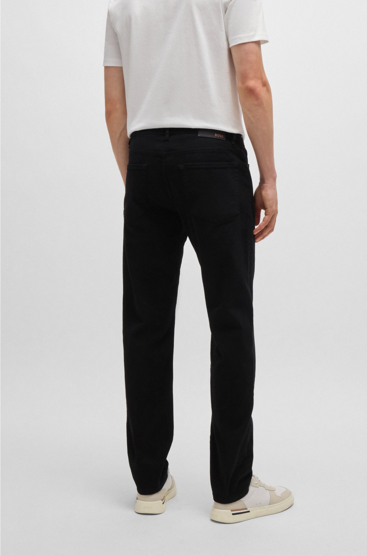 Regular-fit jeans in stay-black comfort-stretch denim, Black