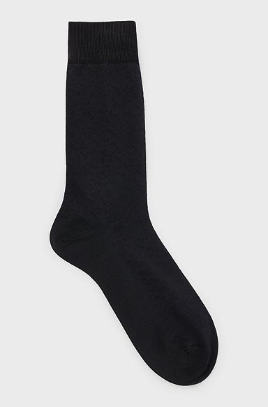 Regular-length socks with monogram pattern, Black
