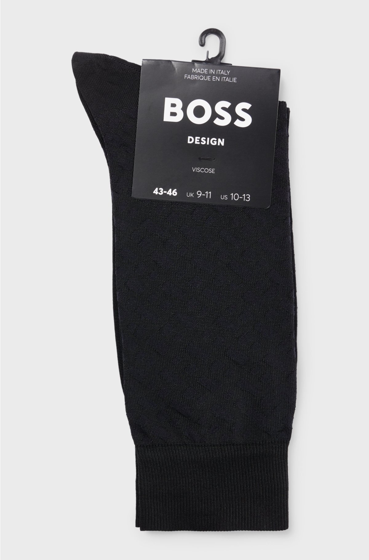 Regular-length socks with monogram pattern, Black