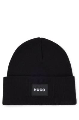 Hugo Knitted Beanie Hat With Logo Detail