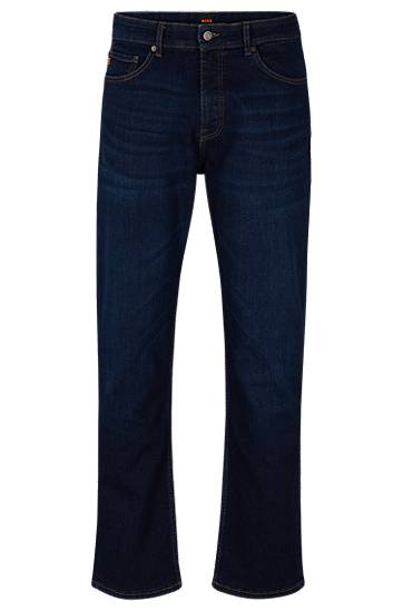 Relaxed-fit jeans in blue super-stretch denim, Hugo boss