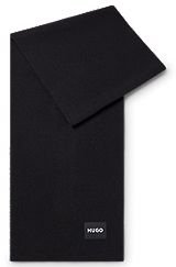 Knitted scarf with logo detail, Black