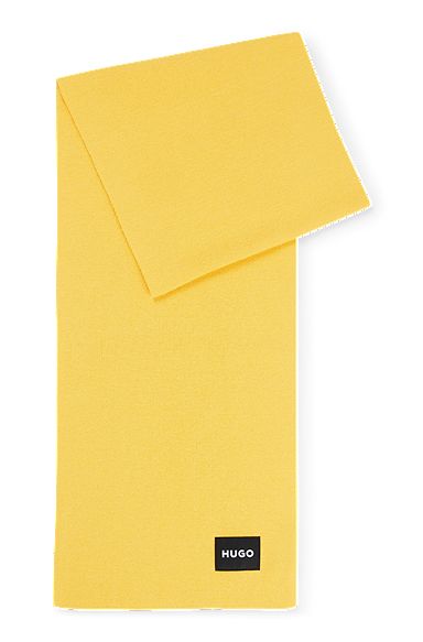 Knitted scarf with logo detail, Yellow