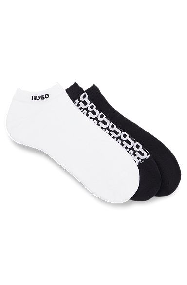 Three-pack of ankle socks with branding, White / Grey / Black