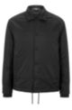 Relaxed-fit padded overshirt with logo badge, Black